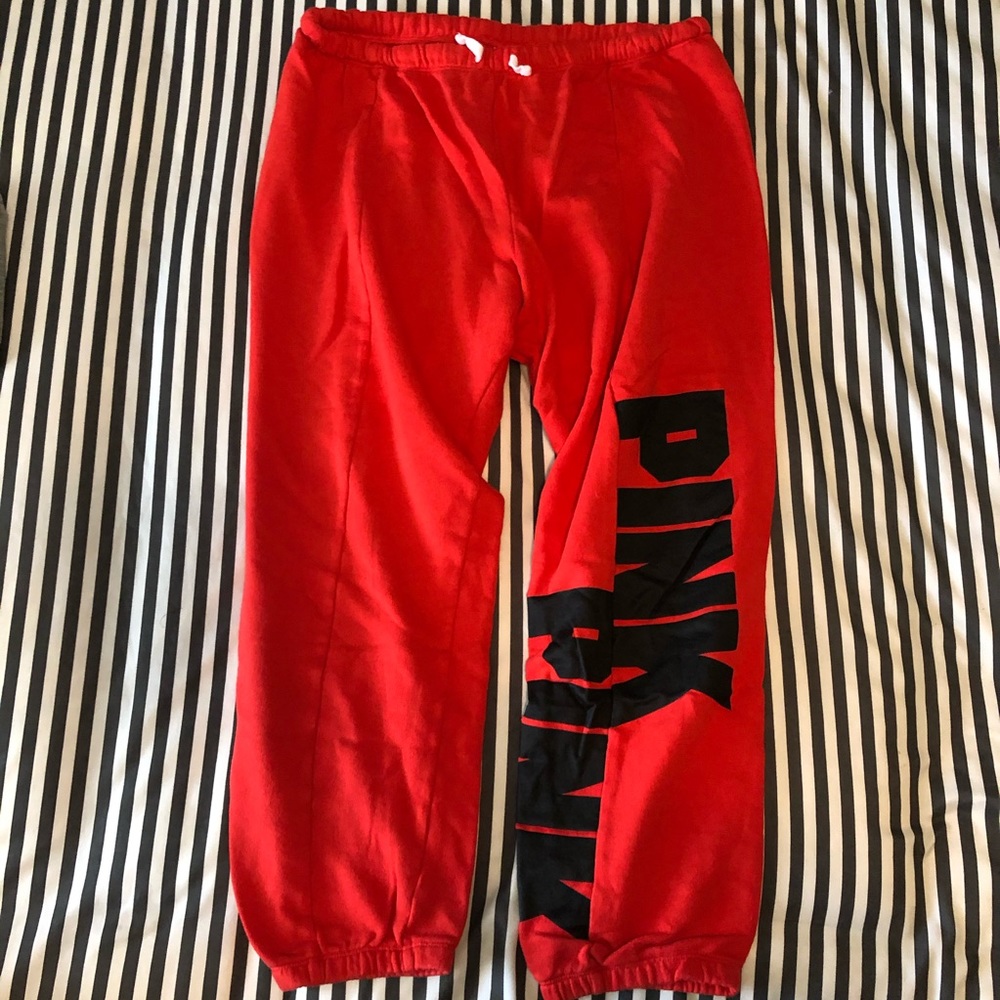 Victoria’s Secret PINK red jogger sweatpants